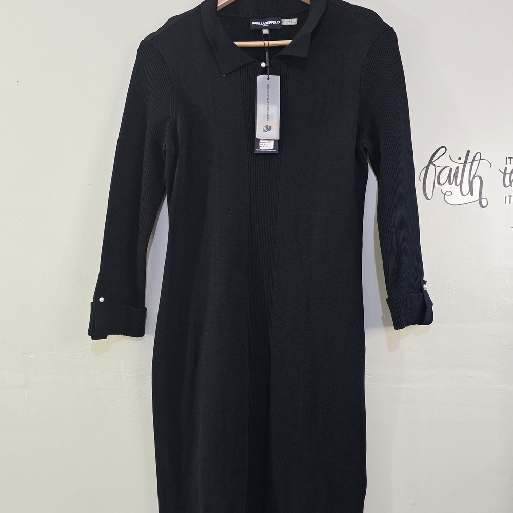 Karl Lagerfeld Paris Black Knit Dress – Size S – NWT
